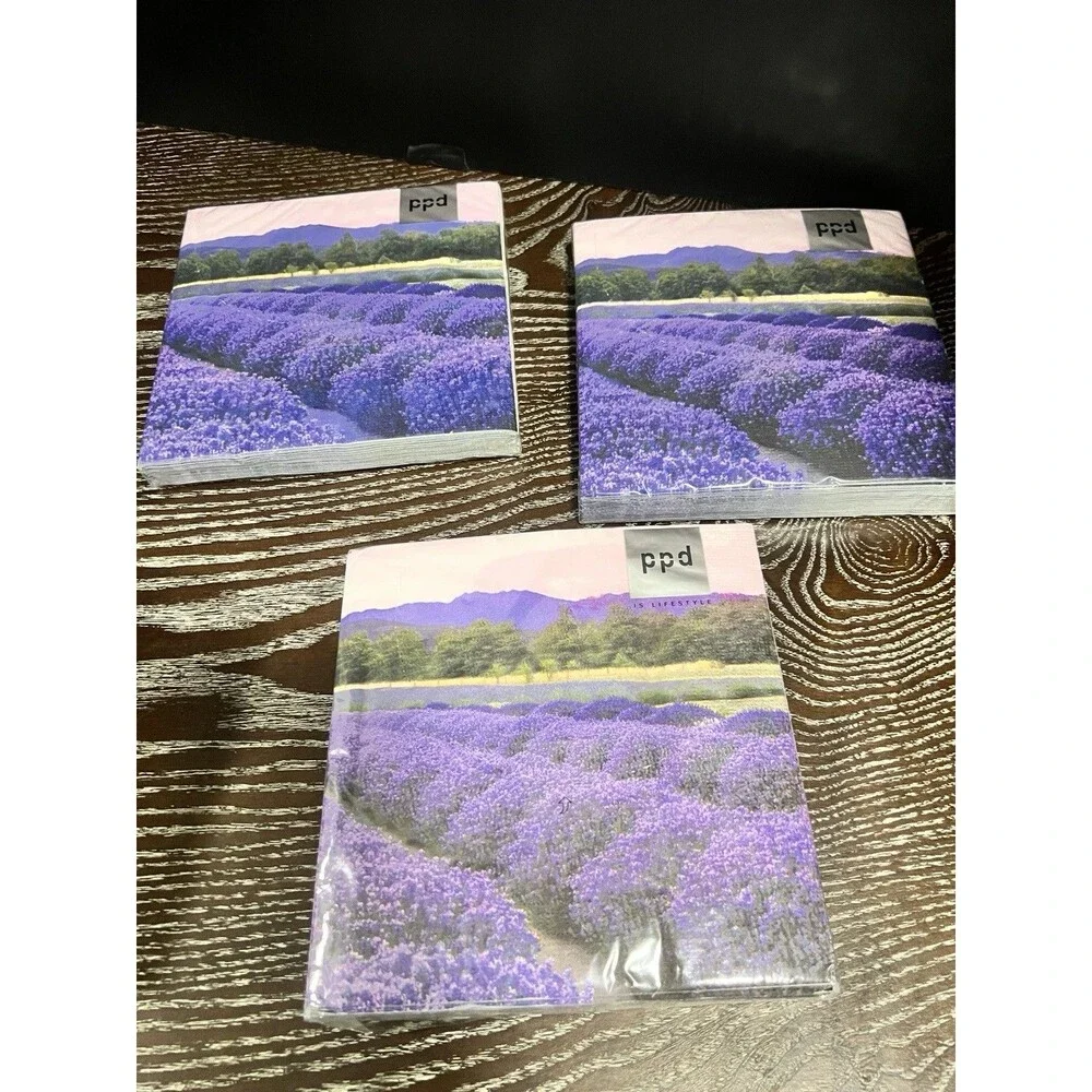 3 packs PAW napkins Lunch Decoupage dinner purple Lavender Package Of 20 6.5